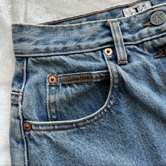 Vintage CK Calvin Klein Button Front Denim Skirt Size 3 - Picture 4 of 4